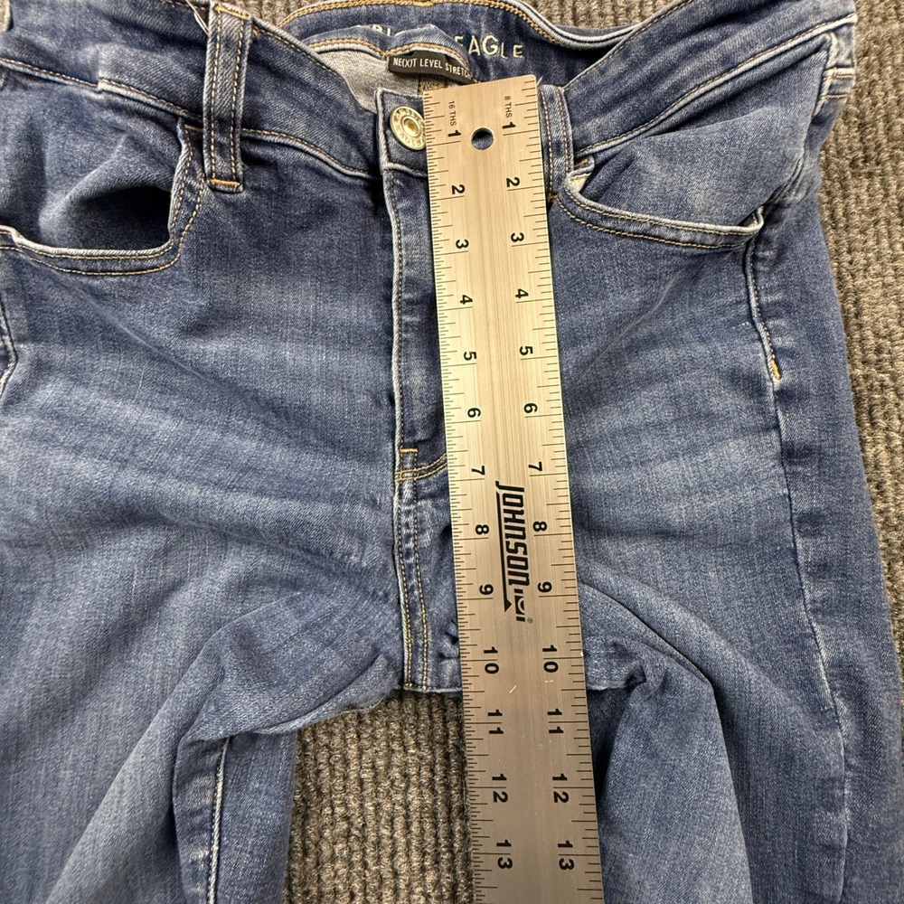 American Eagle Next Level Stretch Skinny Jeans Womens 12R Medium Wash Blue - Picture 9 of 16
